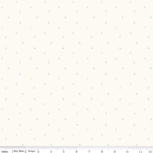 Image of Hush Hush 6 Lollies White quilting cotton fabric by assorted designers for Riley Blake Designs. Features lollypops on a white background. Cute Little Fabric Shop.