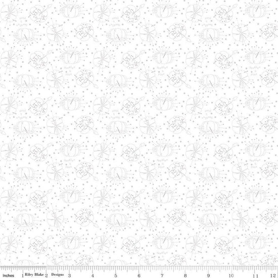 Image of Hush Hush 6 Thread Lightly White quilting cotton fabric by assorted designers for Riley Blake Designs. Features pincushions on a white background. Cute Little Fabric Shop.