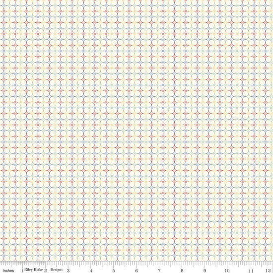 Image of Hush Hush 6 Star Crossed White quilting cotton fabric by assorted designers for Riley Blake Designs. Features a geometric pattern on a white background. Cute Little Fabric Shop.