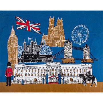 SALE Batiks Around the World London Panel Rainstorm Blue British Fabric - BT23760 - Riley Blake Quilting Cotton Fabric