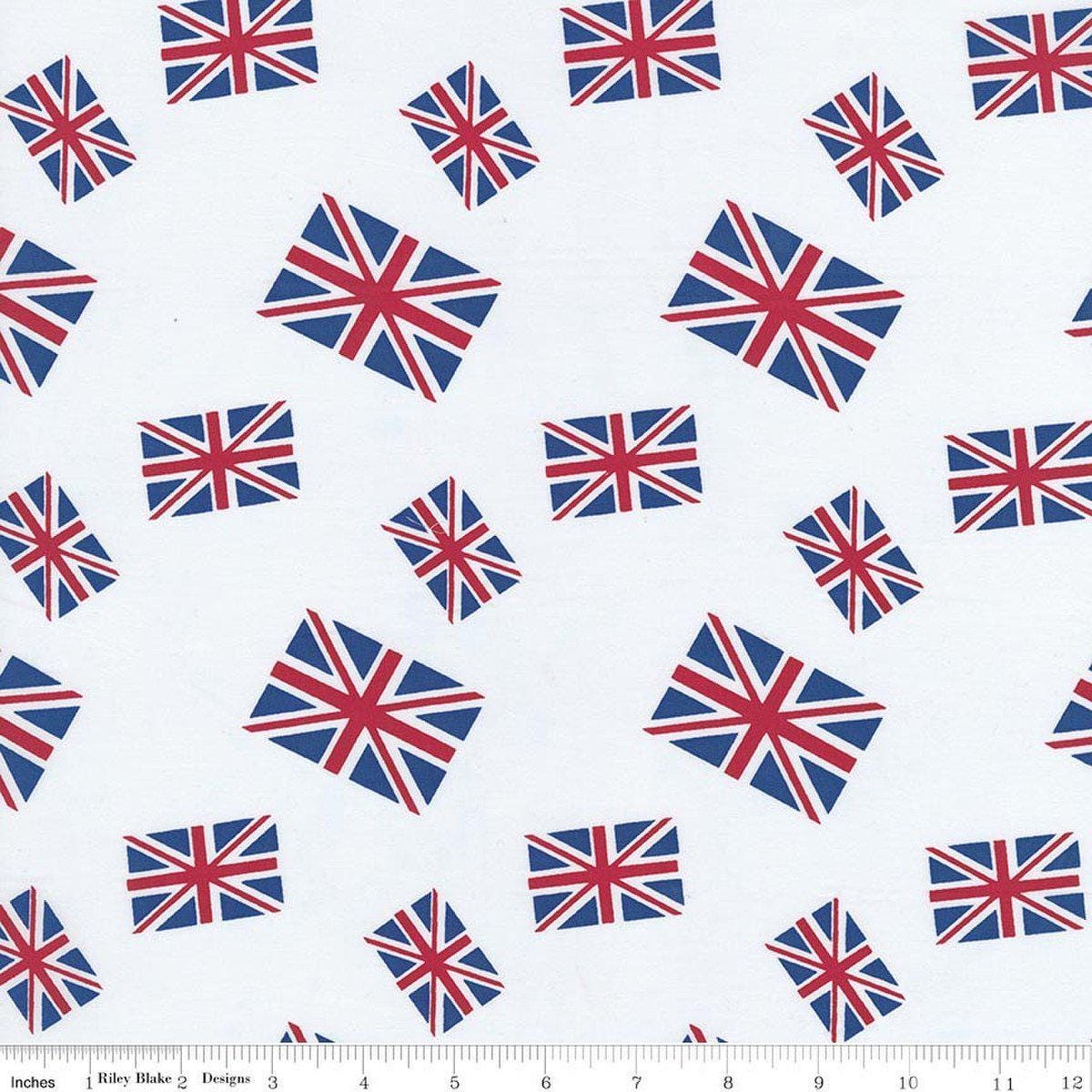 SALE Batiks Around the World London Snow White British Flag Fabric - B ...