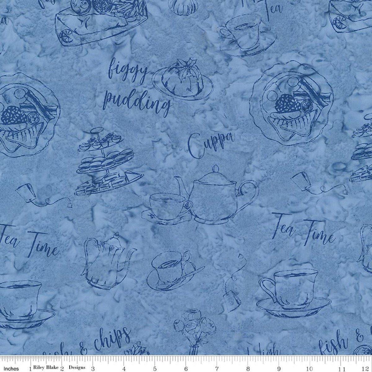 SALE Batiks Around the World London Skystone Blue British Food Fabric ...