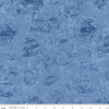 Image of Batiks Around the World London Skystone quilting cotton fabric by Tara Reed for Riley Blake Designs. Features british foods on a blue background. Cute Little Fabric Shop.