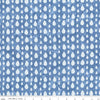 Image of Batiks Around the World London Skystone quilting cotton fabric by Tara Reed for Riley Blake Designs. Features raindrops on a blue background. Cute Little Fabric Shop.