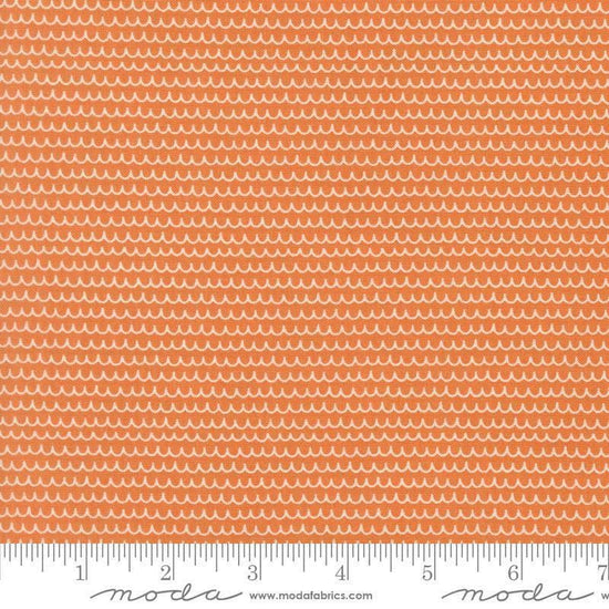 Image of Bug Collector Squiggles Orange quilting cotton fabric by Sweetwater for Moda Fabrics. Features lines on an orange background. Cute Little Fabric Shop.