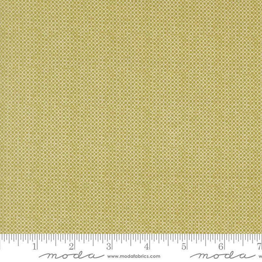 Image of Bug Collector Bug Net Leaf quilting cotton fabric by Sweetwater for Moda Fabrics. Features circles on a green background. Cute Little Fabric Shop.
