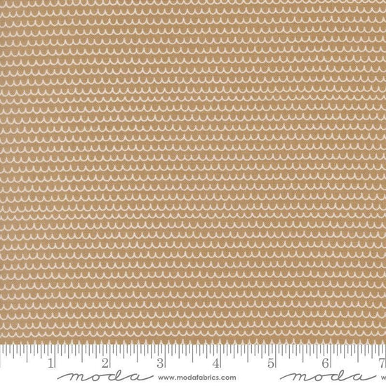 Image of Bug Collector Squiggles Stone quilting cotton fabric by Sweetwater for Moda Fabrics. Features lines on a brown background. Cute Little Fabric Shop.