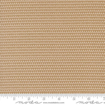 Image of Bug Collector Squiggles Stone quilting cotton fabric by Sweetwater for Moda Fabrics. Features lines on a brown background. Cute Little Fabric Shop.