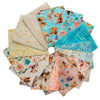 Udderly Adorable Fat Quarter Bundle Floral Fabric - FATQU UDAD 3PKU - 16-Piece Precut - QT Fabrics Quilting Cotton Fabric