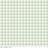 Image of Hedgerow Haven Gingham Meadow quilting cotton fabric by Amber Elliot for Riley Blake Designs. Features gingham on a green background. Cute Little Fabric Shop.