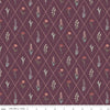 Image of Hedgerow Haven Floral Argyle Sangria quilting cotton fabric by Amber Elliot for Riley Blake Designs. Features flowers on a purple background. Cute Little Fabric Shop.