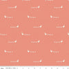 Image of Hedgerow Haven Geese Lipstick quilting cotton fabric by Amber Elliot for Riley Blake Designs. Features birds on a pinky orange background. Cute Little Fabric Shop.