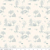 Image of Hedgerow Haven Toile Cream quilting cotton fabric by Amber Elliot for Riley Blake Designs. Features nature landscape on a cream background. Cute Little Fabric Shop.