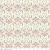 Image of Hedgerow Haven Damask Cream quilting cotton fabric by Amber Elliot for Riley Blake Designs. Features flowers on a cream background. Cute Little Fabric Shop.