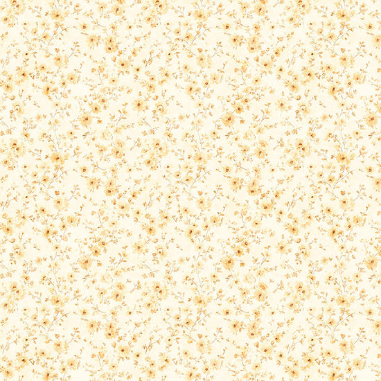 Image of Udderly Adorable Ditsy Floral Cream quilting cotton fabric by Morris Creative Group for QT Fabrics. Features flowers on a cream background. Cute Little Fabric Shop.