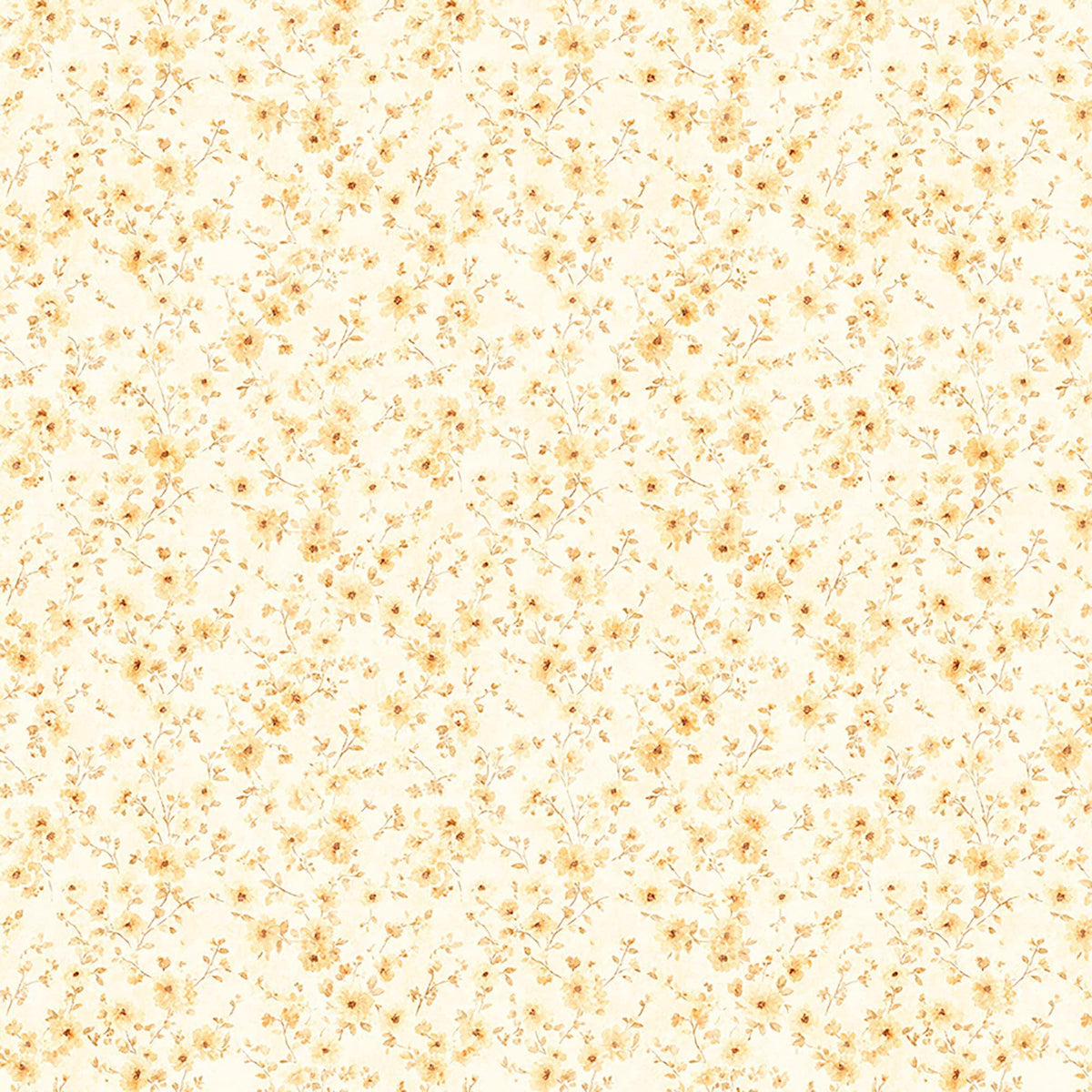 Image of Udderly Adorable Ditsy Floral Cream quilting cotton fabric by Morris Creative Group for QT Fabrics. Features flowers on a cream background. Cute Little Fabric Shop.