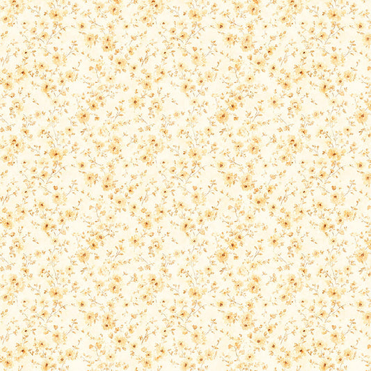Image of Udderly Adorable Ditsy Floral Cream quilting cotton fabric by Morris Creative Group for QT Fabrics. Features flowers on a cream background. Cute Little Fabric Shop.