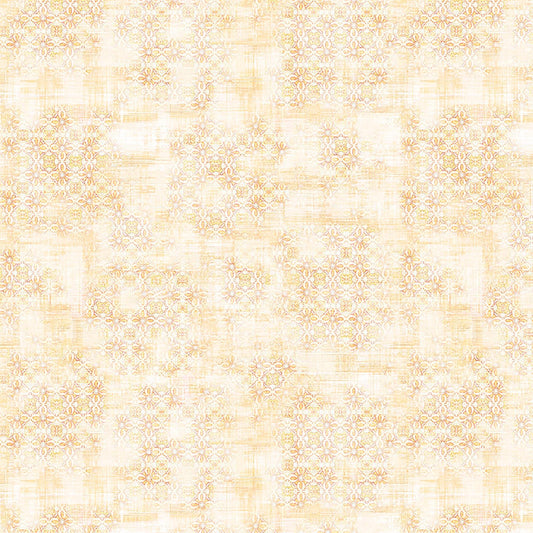 Image of Udderly Adorable Tonal Flower Cream quilting cotton fabric by Morris Creative Group for QT Fabrics. Features flowers on a cream background. Cute Little Fabric Shop.