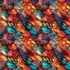 Image of Dreamweaver Riverdance Multi quilting cotton fabric by Morris Creative Group for QT Fabrics. Features an abstract pattern on a rainbow background. Cute Little Fabric Shop.