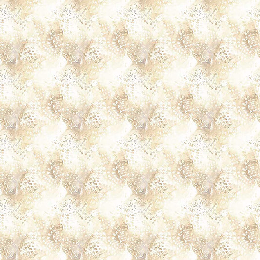Image of Dreamweaver Blender Birch quilting cotton fabric by Morris Creative Group for QT Fabrics. Features an abstract pattern on a cream background. Cute Little Fabric Shop.