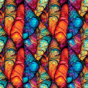 Image of Dreamweaver Flutter Multi quilting cotton fabric by Morris Creative Group for QT Fabrics. Features an abstract pattern on a rainbow background. Cute Little Fabric Shop.