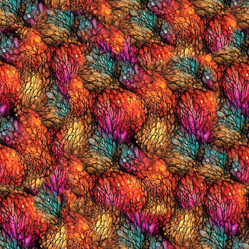 Image of Dreamweaver Color Buds Multi quilting cotton fabric by Morris Creative Group for QT Fabrics. Features an abstract pattern on a rainbow background. Cute Little Fabric Shop.