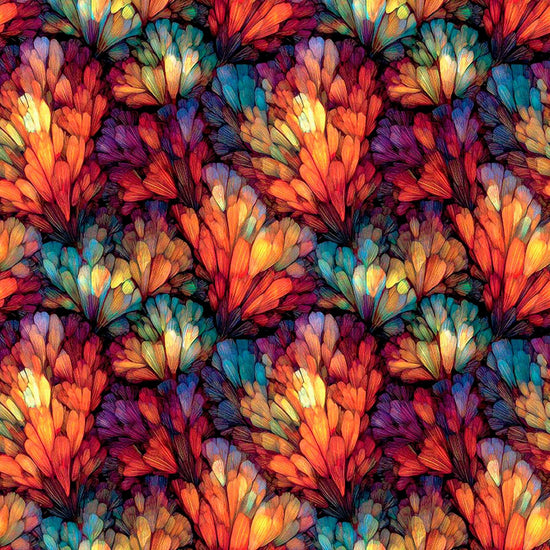 Image of Dreamweaver Color Bloom Multi quilting cotton fabric by Morris Creative Group for QT Fabrics. Features an abstract pattern on a rainbow background. Cute Little Fabric Shop.