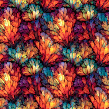 Image of Dreamweaver Color Bloom Multi quilting cotton fabric by Morris Creative Group for QT Fabrics. Features an abstract pattern on a rainbow background. Cute Little Fabric Shop.