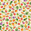 Image of QT Foodies Just Veggin' Cream quilting cotton fabric by Morris Creative Group for QT Fabrics. Features food on a cream background. Cute Little Fabric Shop.