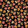 Image of QT Foodies Mushrooms Charcoal quilting cotton fabric by Morris Creative Group for QT Fabrics. Features mushrooms on a black background. Cute Little Fabric Shop.