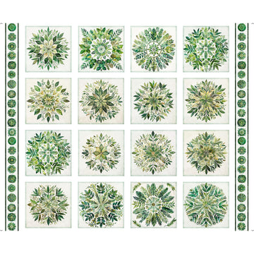 Sylvan Essence Botanical Picture Patches Panel White Floral Fabric - 32305 - QT Fabrics Quilting Cotton Fabric