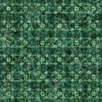 Image of Sylvan Essence Floral Blender Forest quilting cotton fabric by Morris Creative Group for QT Fabrics. Features flowers on a green background. Cute Little Fabric Shop.