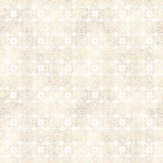 Image of Sylvan Essence Floral Blender Cream quilting cotton fabric by Morris Creative Group for QT Fabrics. Features flowers on a cream background. Cute Little Fabric Shop.