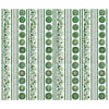 Image of Sylvan Essence Botanical Border Stripe Green quilting cotton fabric by Morris Creative Group for QT Fabrics. Features leaves on a white background. Cute Little Fabric Shop.