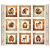 Terrors of the Pleistocene Pleistocene Picture Patches Panel Cream Ice Age Fabric - 32179 - QT Fabrics Quilting Cotton Fabric