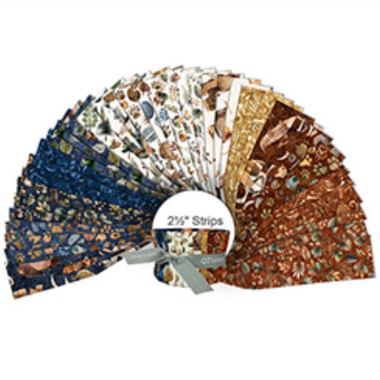 Terrors of the Pleistocene 2.5" Rolie Polie Ice Age Fabric - STRIP TOTP 5PKX - 42-Piece Precut - QT Fabrics Quilting Cotton Fabric
