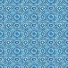 Image of Daisy Delights Floral Arabesque Denim quilting cotton fabric by Morris Creative Group for QT Fabrics. Features flowers on a blue background. Cute Little Fabric Shop.