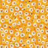 Image of Daisy Delights Daisy Toss Orange quilting cotton fabric by Morris Creative Group for QT Fabrics. Features flowers on an orange background. Cute Little Fabric Shop.