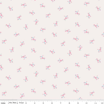 Image of Hush Hush 6 Ca-Poodling White quilting cotton fabric by assorted designers for Riley Blake Designs. Features dogs on a white background. Cute Little Fabric Shop.
