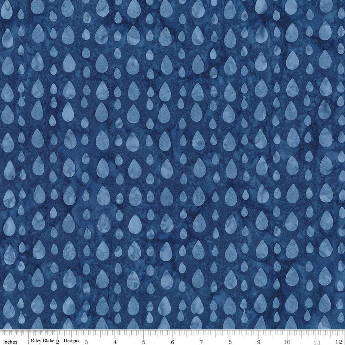 SALE Batiks Around the World London Rainstorm Blue Rain Fabric - BT237 ...