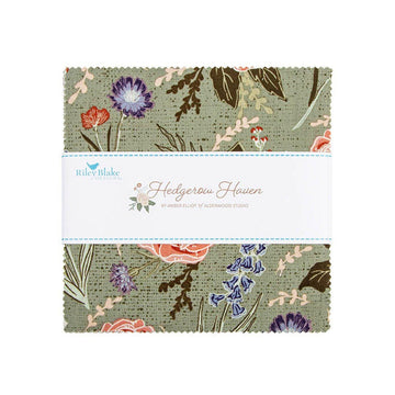 SALE Hedgerow Haven 5" Stacker Floral Fabric - 5-18180-42 - 42-Piece Precut - Riley Blake Quilting Cotton Fabric
