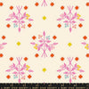Image of 1 800 Calico Bouquet Neon Pink quilting cotton fabric by Alexia Abegg of Ruby Star Society for Moda Fabrics. Features flowers on a cream background. Cute Little Fabric Shop.
