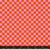 Image of 1 800 Calico Block Print Warm Red quilting cotton fabric by Alexia Abegg of Ruby Star Society for Moda Fabrics. Features checkers on a red and pink background. Cute Little Fabric Shop.