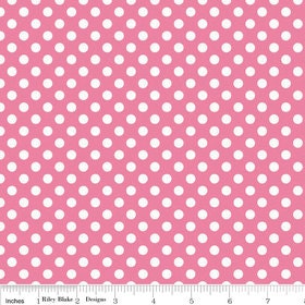 Hot Pink Small White Dots by Riley Blake Designs - Polka Dots - Quilting Cotton Fabric