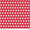 11" End of Bolt - DEAL Red Stars Basic - Riley Blake Designs - Red & White Patriotic - Quilting Cotton Fabric