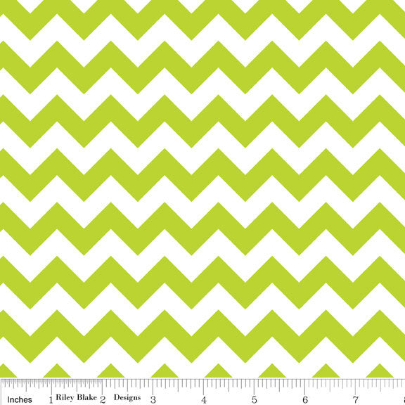 CLEARANCE Small Chevron Lime Green and White - Riley Blake Designs - Jersey KNIT cotton  spandex stretch