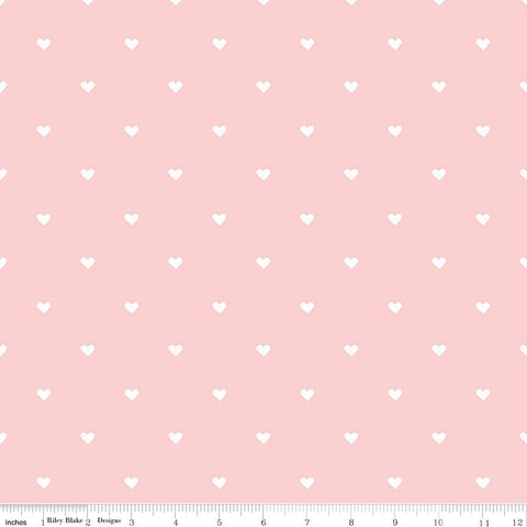 SALE When Skies Are Gray Heart Pink - Riley Blake Designs - Peach -Jersey KNIT cotton  spandex stretch fabric