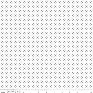 SALE Black Flat Swiss Dots on White by Riley Blake Designs - Polka Dot - Quilting Cotton Fabric
