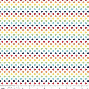 SALE Rainbow Small Dots - Riley Blake Designs - Polka Dots - Primary - Quilting Cotton Fabric