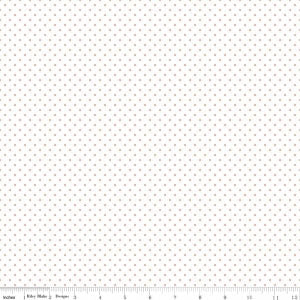 SALE Rose Gold SPARKLE Swiss Dot on White - Riley Blake Designs - Polka Dots Copper Metallic - Quilting Cotton Fabric-choose your cut